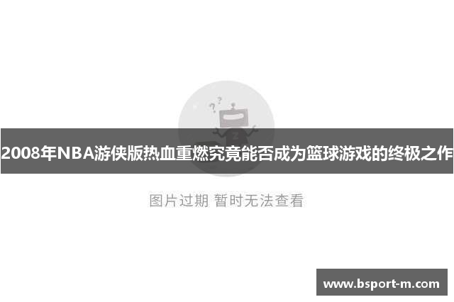 2008年NBA游侠版热血重燃究竟能否成为篮球游戏的终极之作